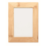 Rectangular wooden photo frame with logo, 10x15cm natural colour fourth view