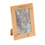 Rectangular wooden photo frame with logo, 10x15cm natural colour second main view