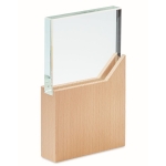 Glass trophy on a wooden base in an elegant gift box wood colour eighth view