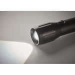 Torch with LED light and carrying strap as a promotional gift black colour third photographic view