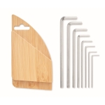 Hex key set in bamboo holder wood colour fifth view