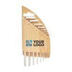 Hex key set in bamboo holder wood colour view with print area