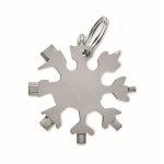 Snowflake-shaped, multifunctional tool made of stainless steel titanium colour fourth view