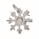 Snowflake-shaped, multifunctional tool made of stainless steel titanium colour fifth view