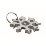 Snowflake-shaped, multifunctional tool made of stainless steel titanium colour main view