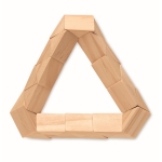 Wooden puzzle for creating shapes, in cotton bag, 24 pieces wood colour fifth view