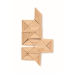 Wooden puzzle for creating shapes, in cotton bag, 24 pieces wood colour ninth view