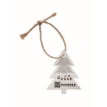 Christmas tree decoration made from wildflower seed paper white colour second view