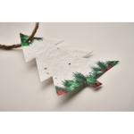 Christmas tree decoration made from wildflower seed paper white colour third photographic view