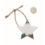 Star-shaped decoration, made of wildflower seed paper white colour