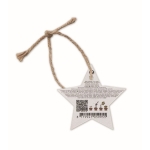 Star-shaped decoration, made of wildflower seed paper white colour second view