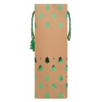 Christmas kraft paper bags with handle and your printed logo green colour sixth view