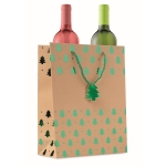 Christmas kraft paper bags with handle and your printed logo green colour seventh view