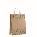 Medium-sized Christmas gift bag, recycled paper natural colour