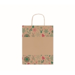 Medium-sized Christmas gift bag, recycled paper natural colour third view