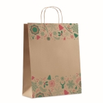 Large paper Christmas gift bag natural colour