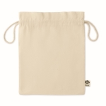 Medium organic cotton, drawstring gift bag, 105 g/m2 natural colour second view