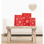 Small red gift bag with a white snowflake motif red colour ambient view