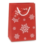 Small red gift bag with a white snowflake motif red colour main view