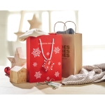 Medium red gift bag with a white snowflake motif red colour main ambient view