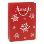 Large red gift bag with a white snowflake motif red colour main view