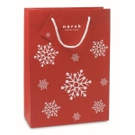 Large red gift bag with a white snowflake motif red colour second main view