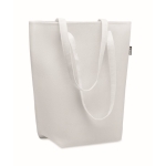 RPET felt bag with long handles white colour