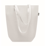 RPET felt bag with long handles white colour second view