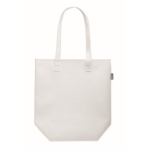 RPET felt bag with long handles white colour third view