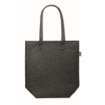 RPET felt bag with long handles dark grey colour third view