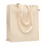 Organic cotton canvas tote bag with long handles, 180 g/m² natural colour