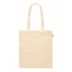 Organic cotton canvas tote bag with long handles, 180 g/m² natural colour third view