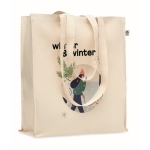 Organic cotton canvas tote bag with long handles, 180 g/m² natural colour main view