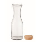 Large branded glass bottle with cork cap, 1 L transparent colour third view