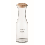 Large branded glass bottle with cork cap, 1 L transparent colour main view