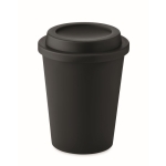 Double-walled plastic takeaway cup, 300 ml black colour