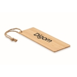 Bookmark made of sustainable bamboo with jute cord wood colour main view