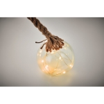 Decorative, christmas LED light ball with rope for hanging transparent colour third photographic view