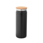 Double-walled thermal bottle with cork stopper, 600 ml black colour