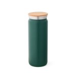 Double-walled thermal bottle with cork stopper, 600 ml dark green colour