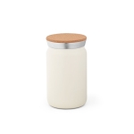 Double-walled insulated mug with cork lid, 350 ml beige colour