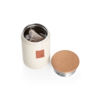 Double-walled insulated mug with cork lid, 350 ml beige colour third view