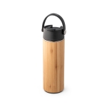 Bamboo and steel thermos bottle, 440 ml, Termo Bamboo black colour