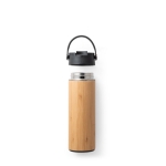 Bamboo and steel thermos bottle, 440 ml, Termo Bamboo black colour second view