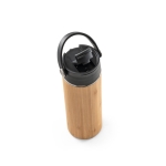 Bamboo and steel thermos bottle, 440 ml, Termo Bamboo black colour third view