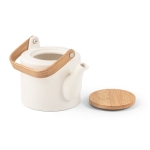 Ceramic teapot with bamboo handle, 700ml, Home off white colour third view