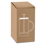 Borosilicate glass French Press, 600ml silver colour in box