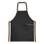 Canvas cotton apron with metallic details, 300 g/m2 black colour first view