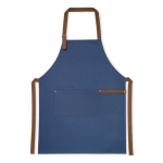 Canvas cotton apron with metallic details, 300 g/m2 blue colour first view