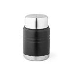 Double-walled steel vacuum insulated thermal mug black colour